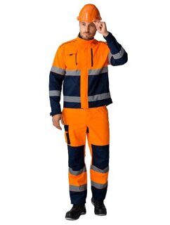 Костюм Сигнал (куртка+брюки) оранжевый с темно-синим ФАКЕЛ РАСПРОДАЖА = 4150