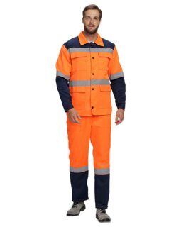 Костюм Дорожник ROAD WORK (куртка+п/к) оранжевый с синим